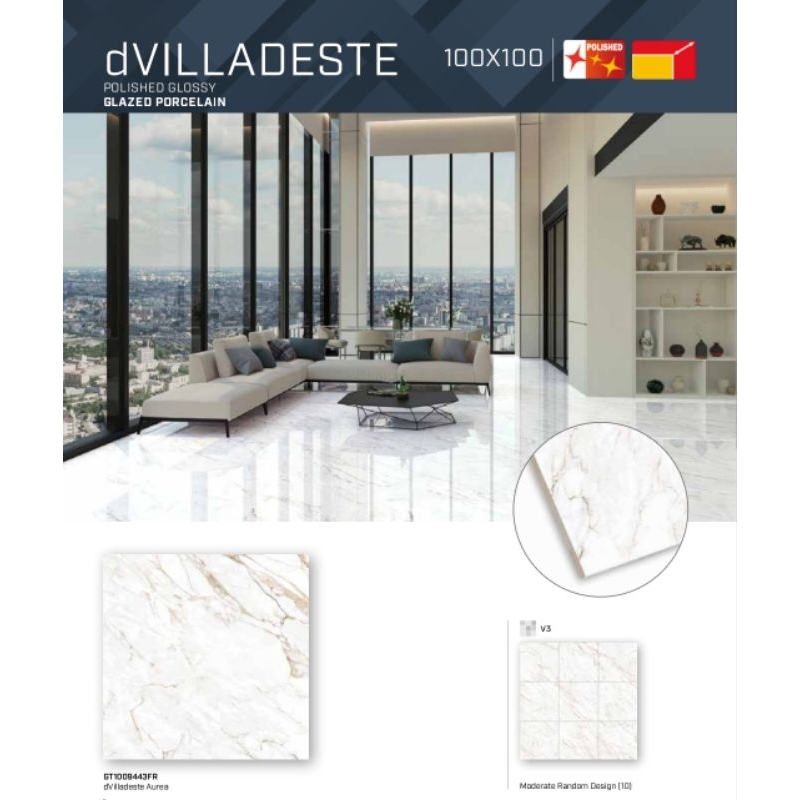 dVILLADESTE ROMAN GRANIT Glossy Glazed Porcelain 100x100