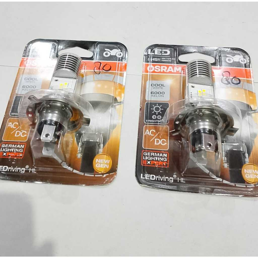 LAMPU DEPAN LED MOTOR   AC DC LED TERANG HS1 VIXION,CB,GL MOTOR LAKI TERANG MURAH MERK OSRAM