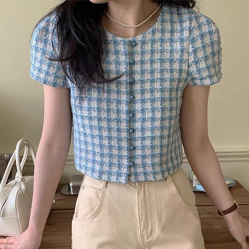 TWEED TOP ATASAN WANITA DAILY WEAR OUTER LOOKS MX133