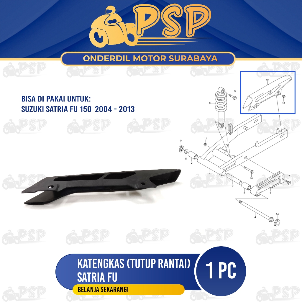 Katengkas / Tutup Rantai Satria Fu - Penutup Tutup Pelindung Cover Rantai Plastik Satria FU Karbu