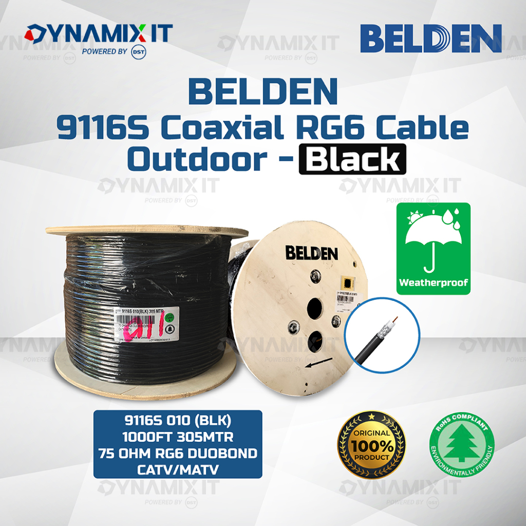 Kabel CCTV TV CATV Belden RG6 coaxial 9116S 305 meter untuk indoor dan outdoor | 100% ORIGINAL