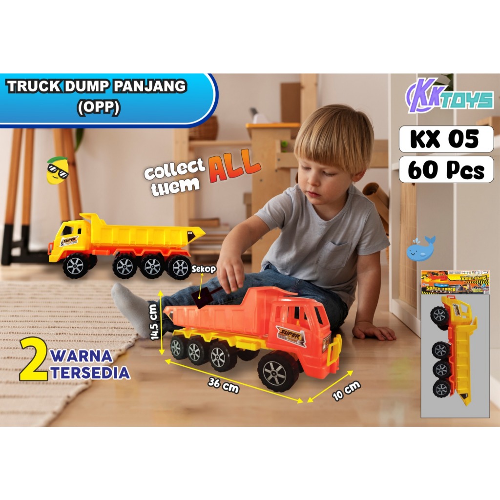 PROMO!! Mainan TRUK DUMP Mainan Mobil Truck Dump Panjang Murah
