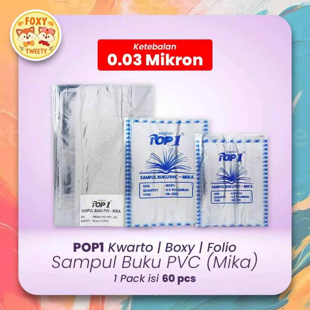 

(Live) POP1 Sampul Buku PVC Mika Kwarto SB-210 / Boxy SB-250 / Folio SB-320 60 Lembar Ketebalan 0.03 mm