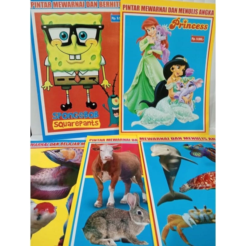 

buku paket mewarnai anak (3pcs/paket), paket crayon, paket pensil warna