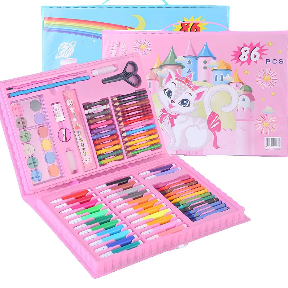 

Crayon pensil warna alat set lukis gambar anak 86 pcs