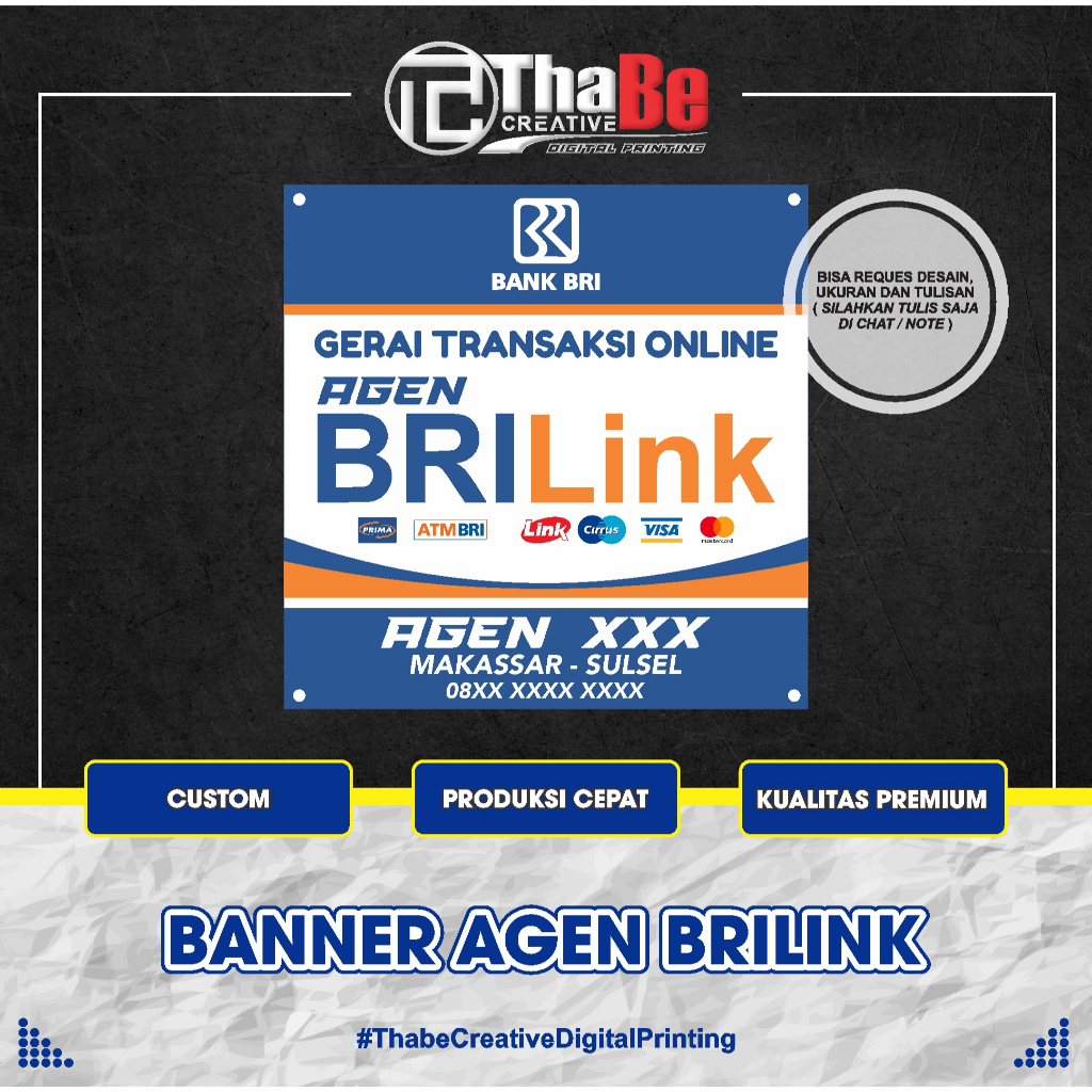 SPANDUK / BANNER AGEN BRILINK 100 X 100 CM