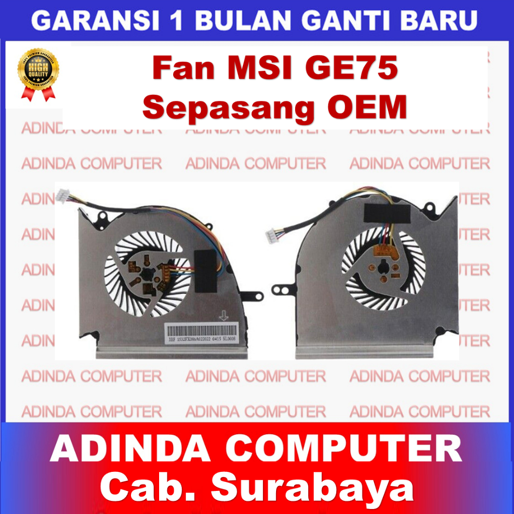 Fan MSI GE75 GP75 GL75 MS-16P1 GE75 GP75 GL75 WE75 PAIR OEM