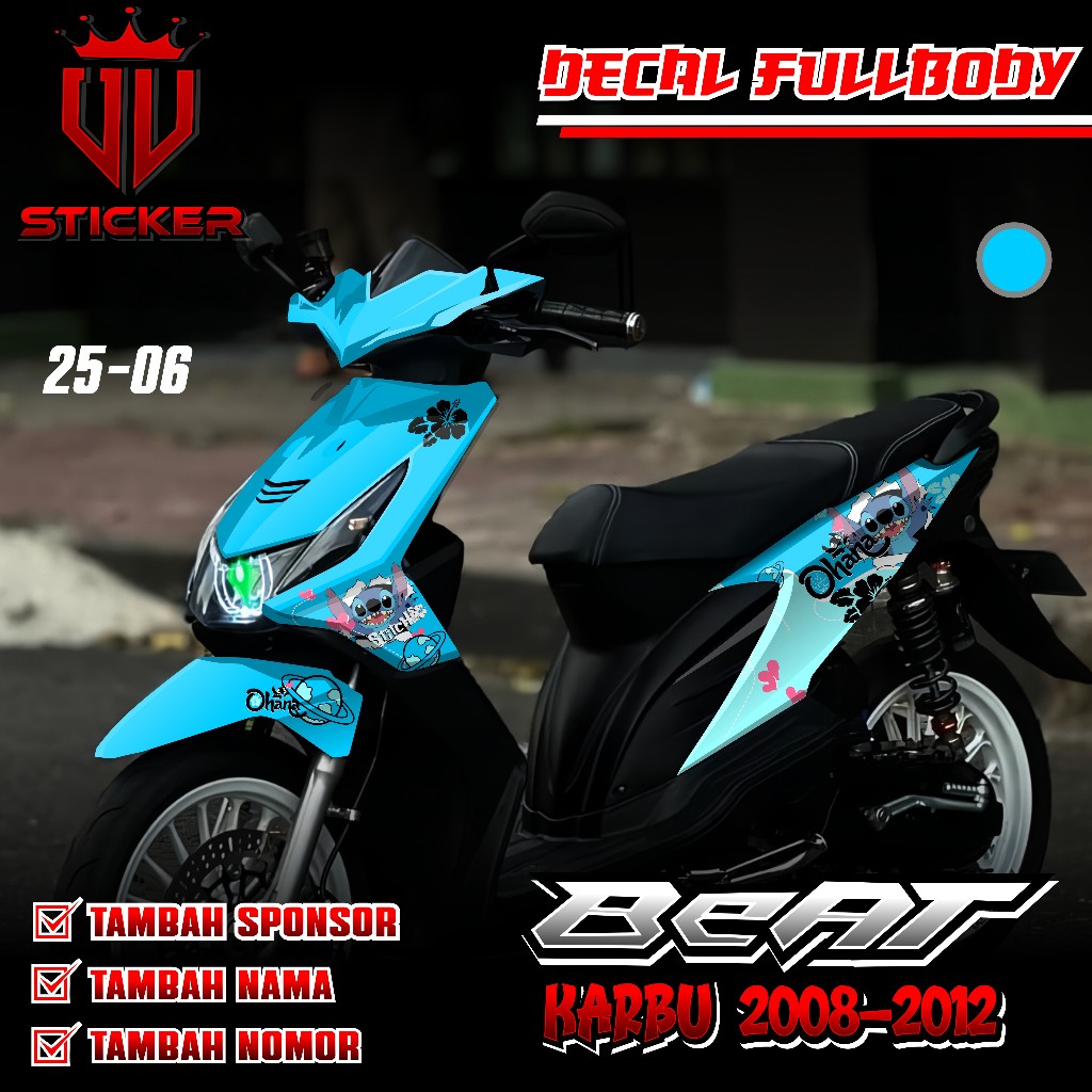 Sticker Decal Full Body Honda Beat Karbu 2008 2009 2010 2011 2012 - Decal Sticker Beat Karbu Lama De