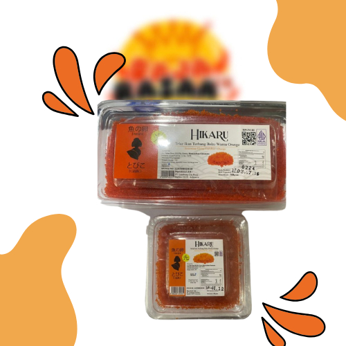 

TOBIKO ORANGE 50 GRAM/TELUR IKAN TERBANG/TOPPING SUSHI/TOBIKO PREMIUMHALAL/FLYING FISH