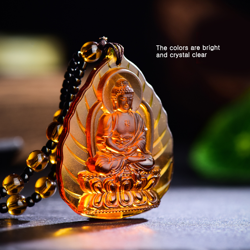 Liontin Kalung Buddha Sayu Liuli Liontin Berdana Kalung Liontin Buddha Maitreya / Buddha Pengobatan