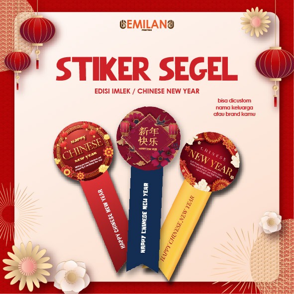 

Sticker Segel Label Imlek/Chinese New Year/Stiker Toples Kue Kering/Stiker Jar/Stiker Olshop/Stiker Cutting