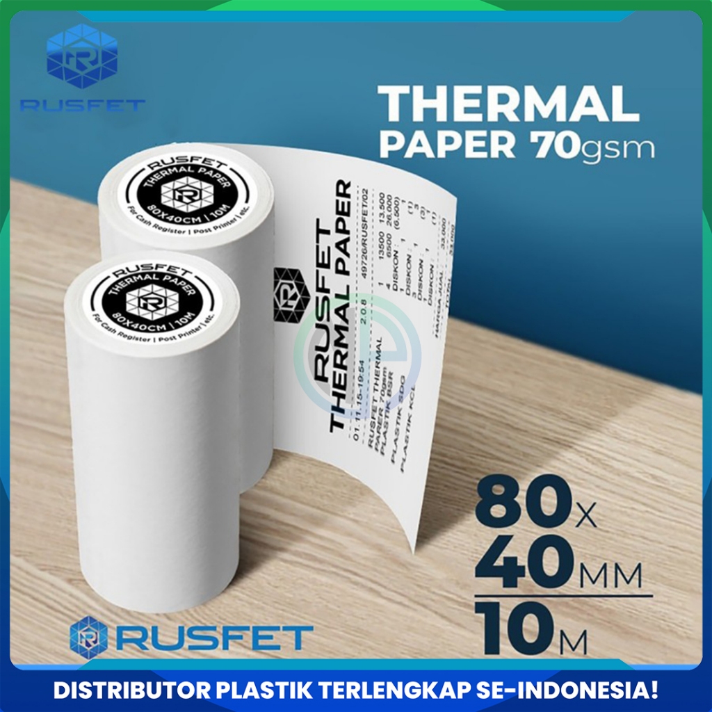 

Label Termal Rusfet Core Non Stiker 8cm x 4cm / Paper Thermal Untuk Printer Bluetooth Harga satuan