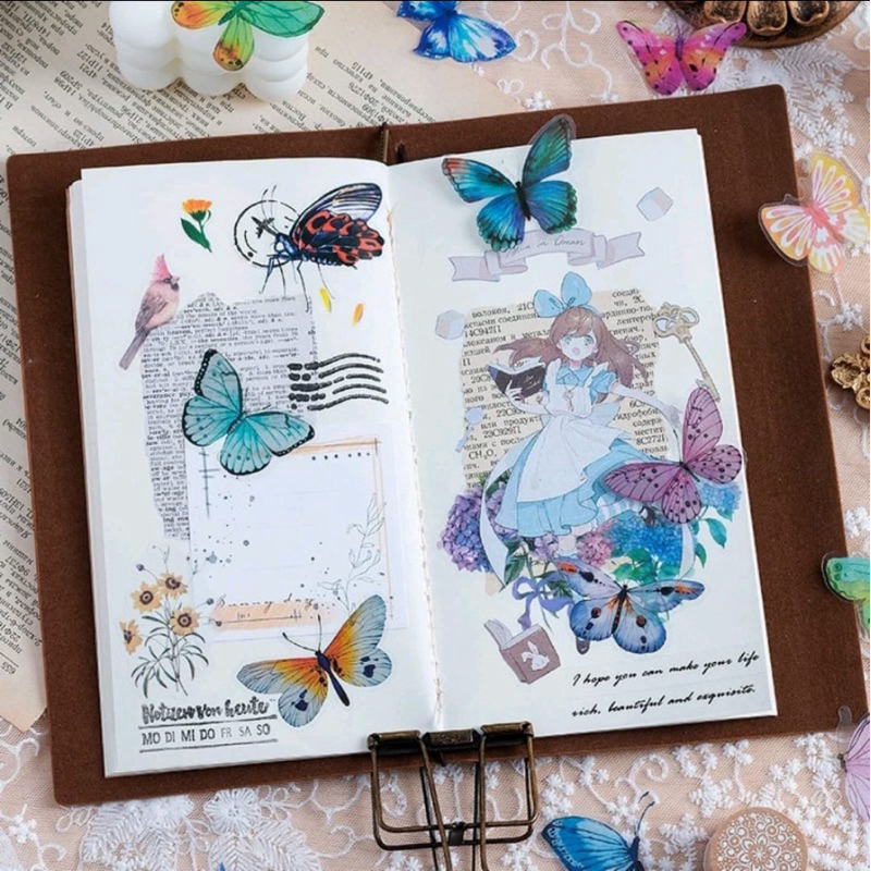 

[TGV002] 5 pcs - Sticker Vintage / Sticker Aesthetic / Sticker Resin / Sticker Kupu Kupu / Dekorasi Scrapbook / Journal Kit / Jurnal Kit / Bujo Penpal Bullet