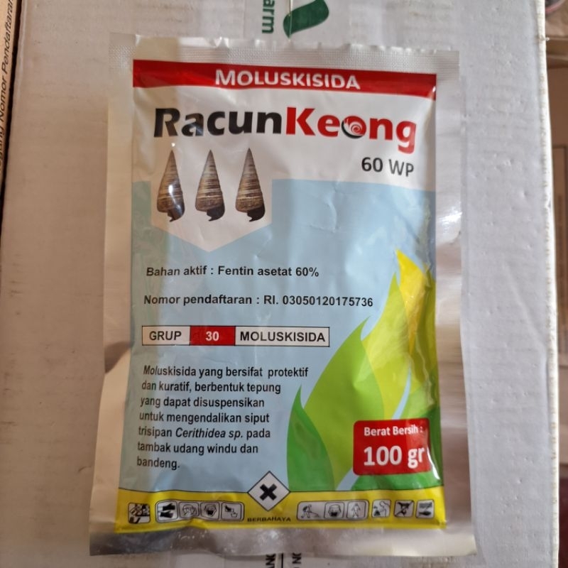 Racun Keong 60 WP 100 gram - Moluskisida Mengendalikan Siput Pada Tambak Udang Windu dan Bandeng
