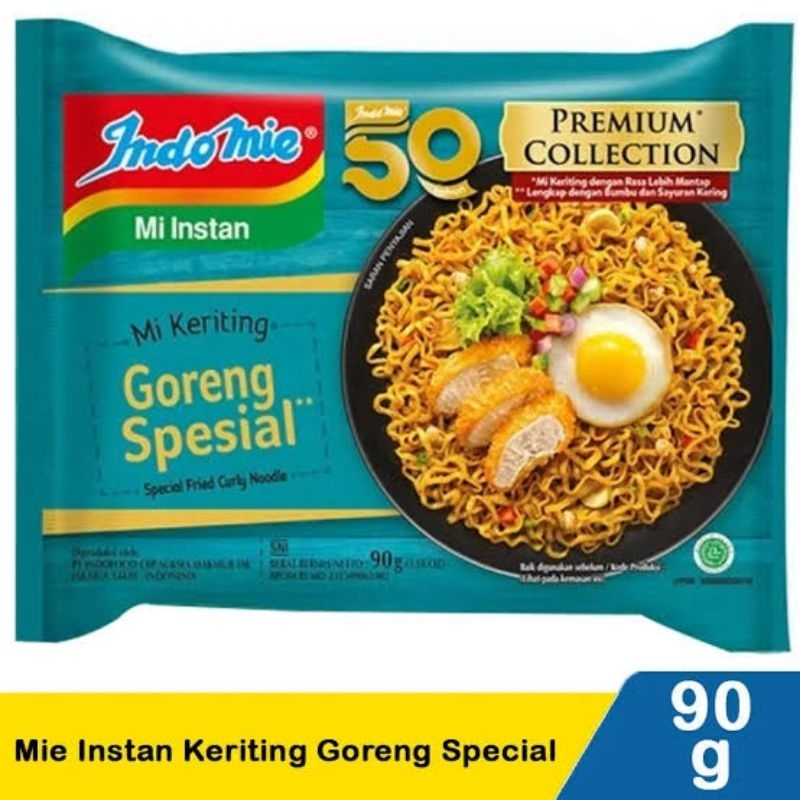 

Indomie Premium Collection Mi Instan Keriting Goreng Special (Spesial Fried Curly) 90 gr