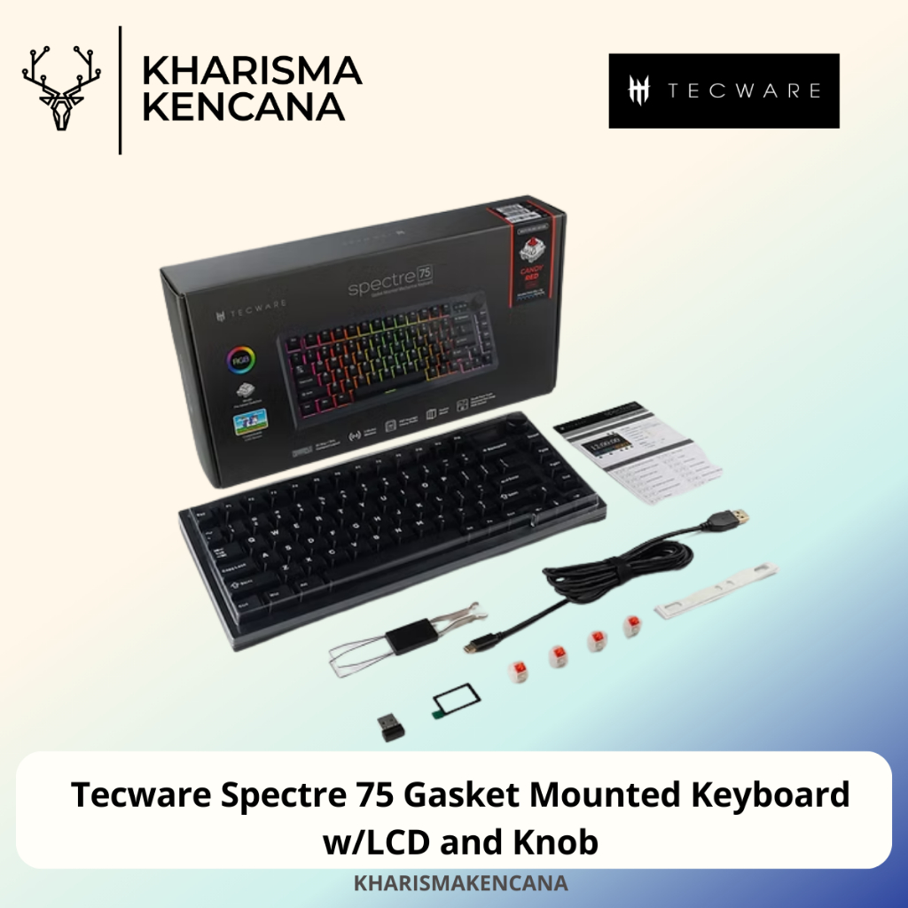 Tecware Spectre 75 Gasket Mounted Keyboard w/LCD and Knob