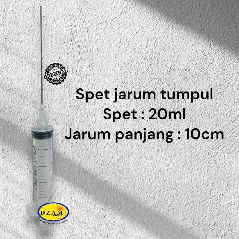 Spet suntikan jarum tumpul 20ml+jarum panjang 10cm