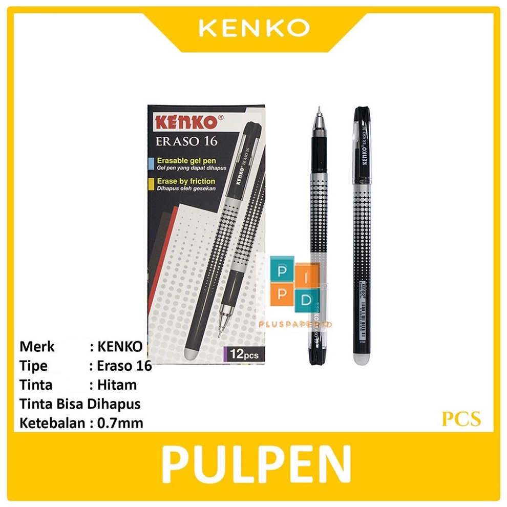 

Diskon 2 Khusus KENKO Pulpen Hapus Eraso 16 Erasable Bisa Dihapus Hitam Pcs