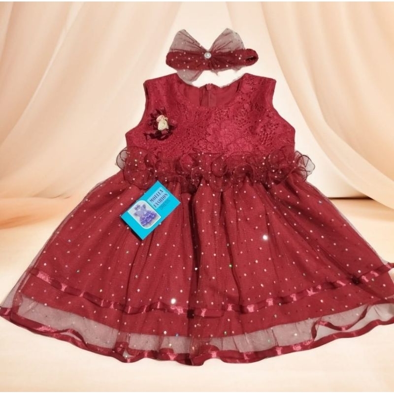 Baju bayi perempuan Dress baby gaun pesta bayi perempuan 6 12 Bulan