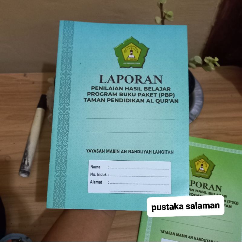 Buku Raport/Laporan Penilaian Hasil Belajar TPQ Program Buku Paket(PBP)