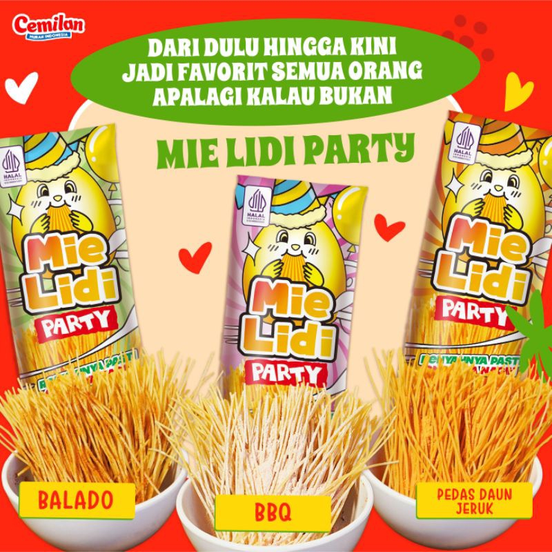 

CMI CEMILAN SNACK INDONESIA MIE LIDI PARTY PEDES KRIUK ENAK