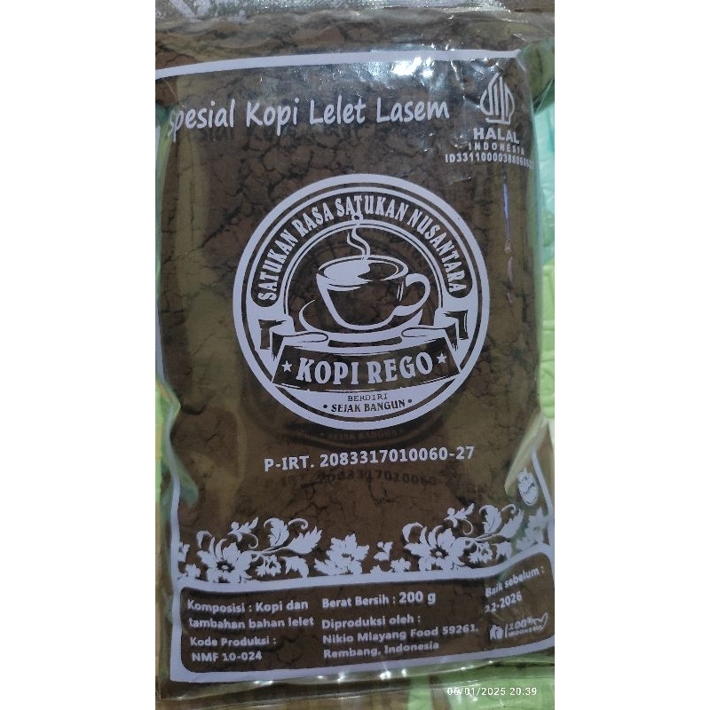 

KOPI LELET KHAS LASEM, KOPI REGO