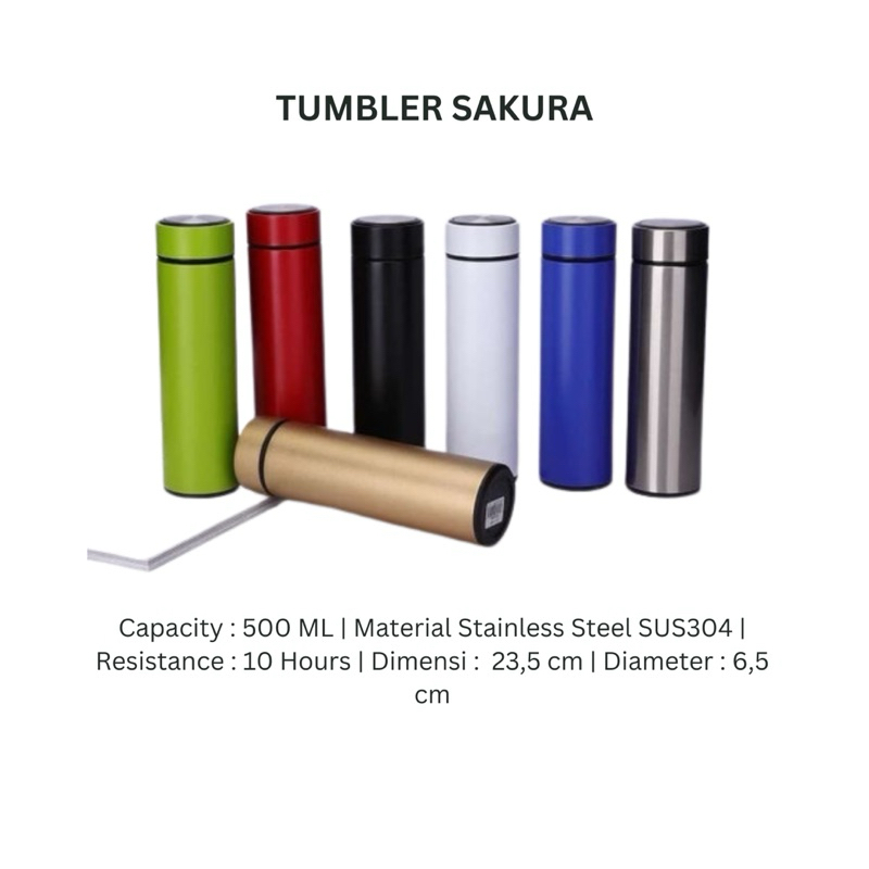 Tumbler Sakura Stainless Termos Life Polos Tahan Panas Dingin