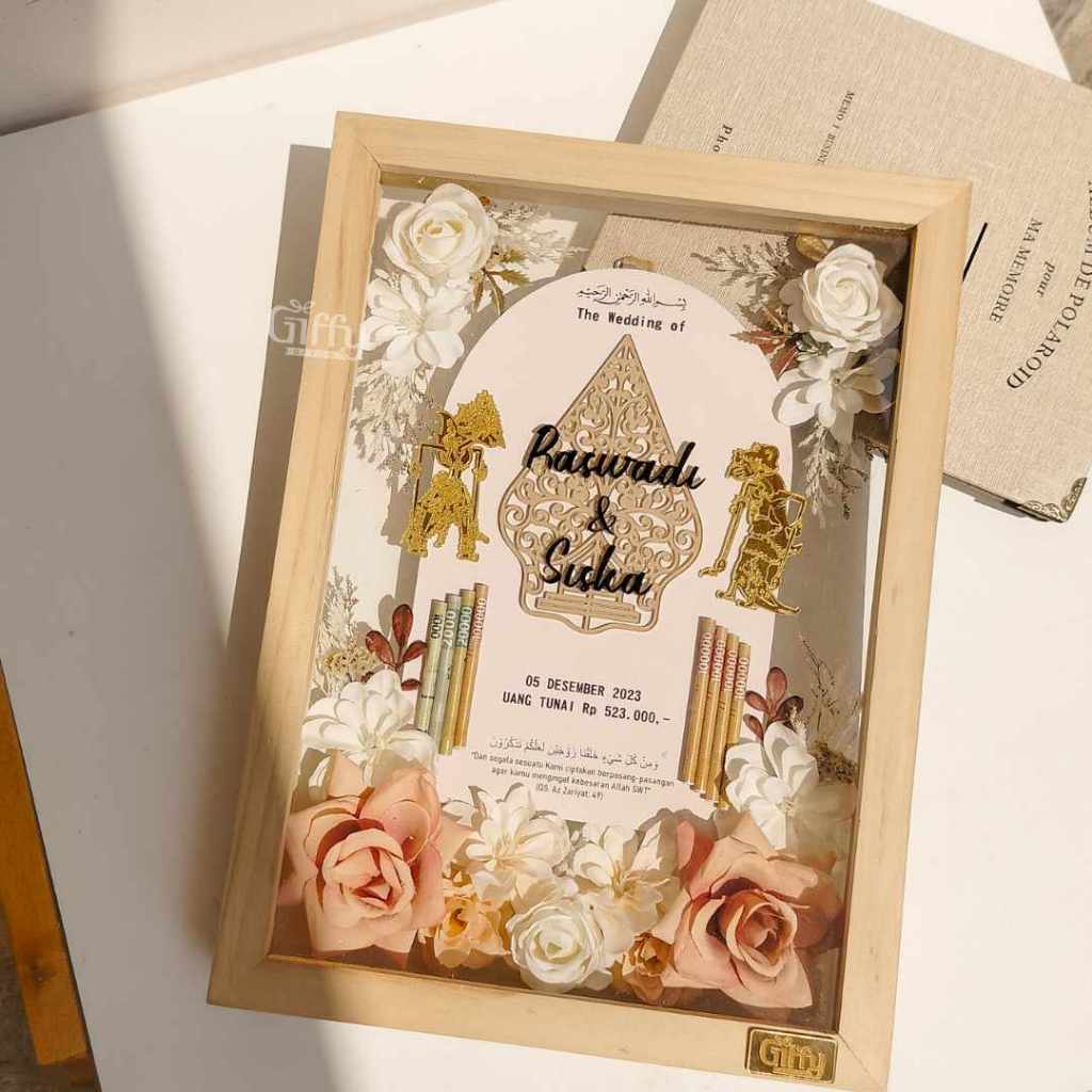 CAKRA Bingkai Mahar Pernikahan Jawa / Mahar Minimalis / Frame Mahar Pernikahan / Mahar Akrilik