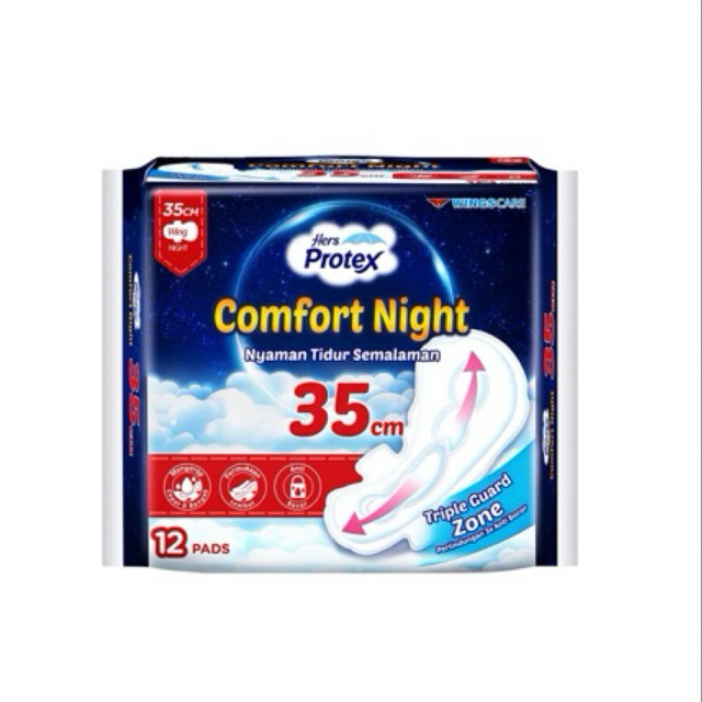 Hers Protex Pembalut Wanita Wing Malam 35 cm (12 pcs)