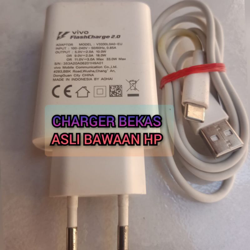 CHARGER VIVO V20 | V20se | V21 | 33 WATT ORI BAWAAN HP TIPE C