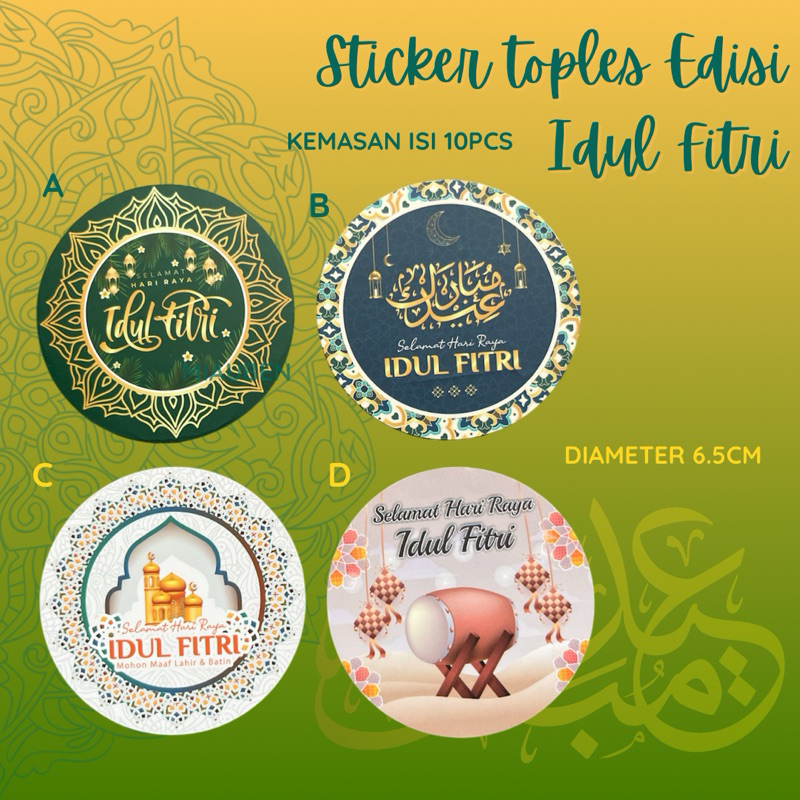 

Isi 10 Sticker bulat edisi lebaran stiker hampers idul fitri