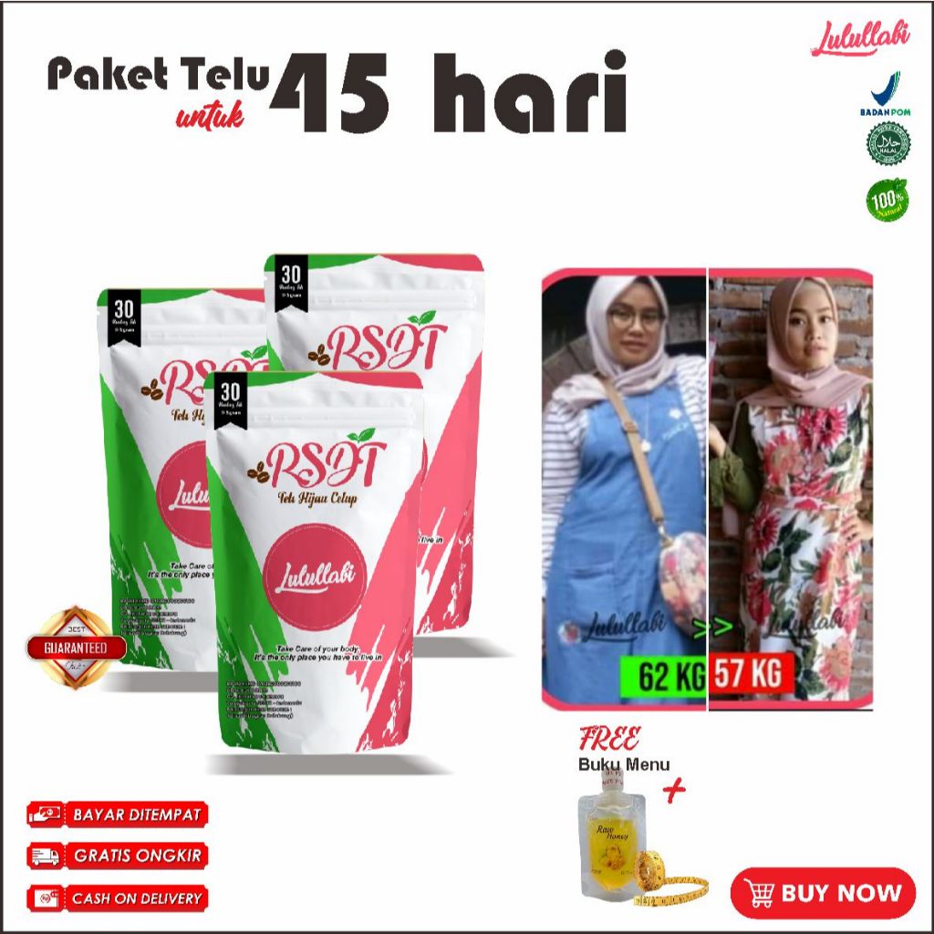 

Lulullabi BPOM - Paket Tiga - Teh Diet Detox - Minuman Teh Hijau Slim| Halal & Original | 3pcs