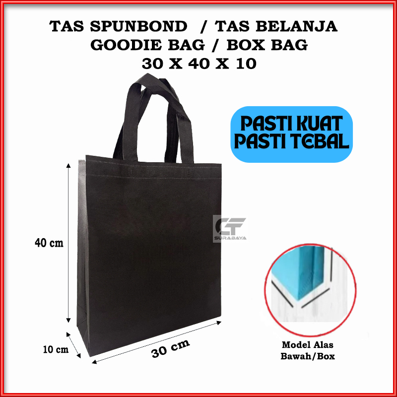 

Goodie Bag Spunbond 30 x 40 x 10 | Spunbond Polos | Box Bag | Tas Souvenir Spunbond Bisa Berdiri