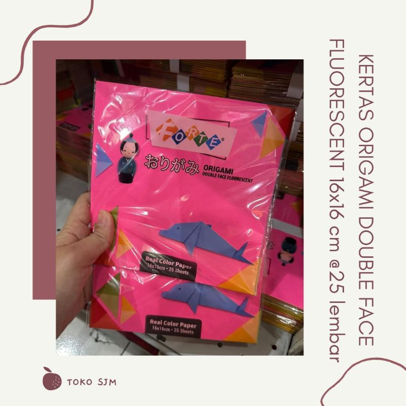 

KERTAS LIPAT ORIGAMI DOUBLE FACE FLUORESCENT 16x16cm @25 lembar