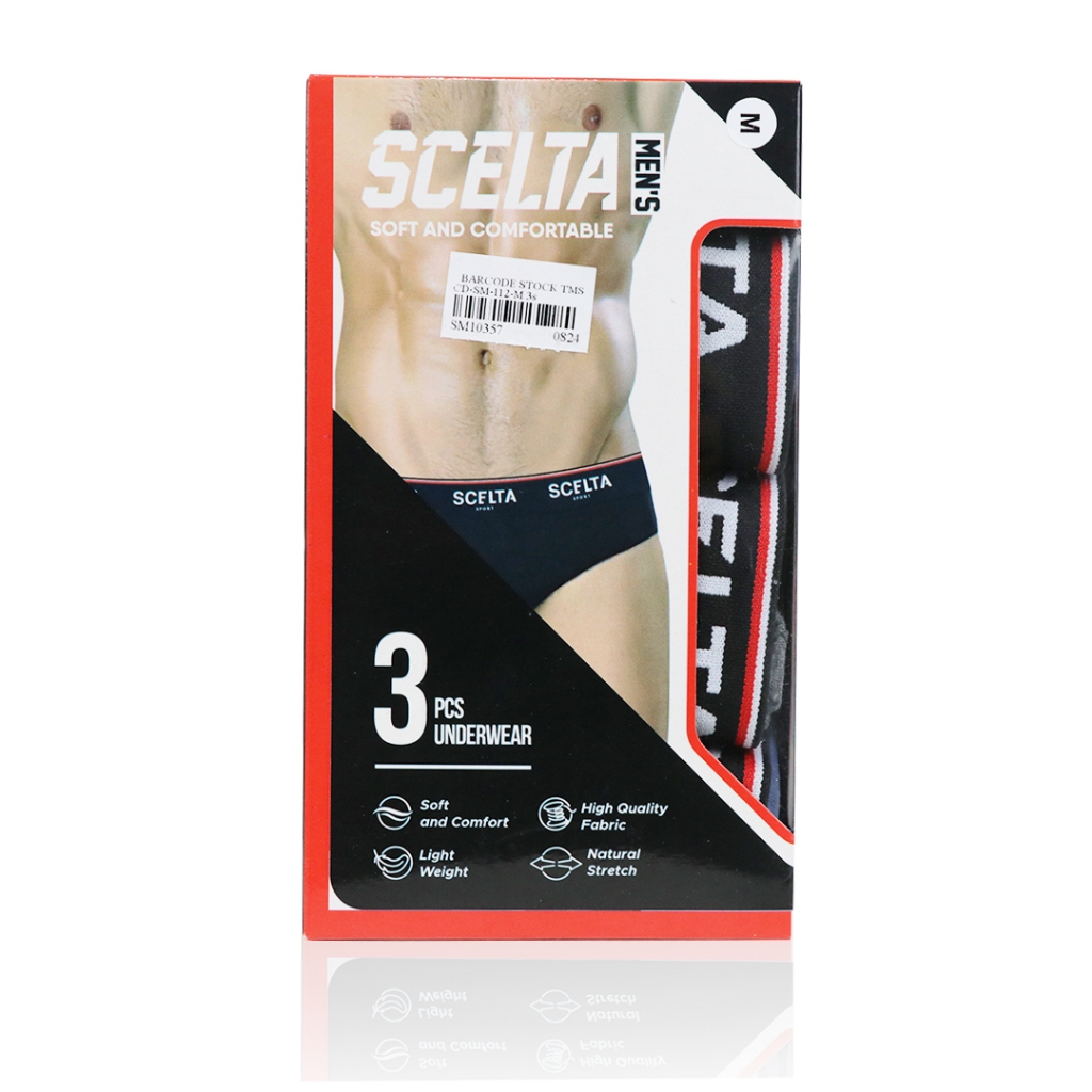 Scelta - 3pcs Celana Dalam Pria Segitiga Cd Cowok Karet SM 112 3s Mix
