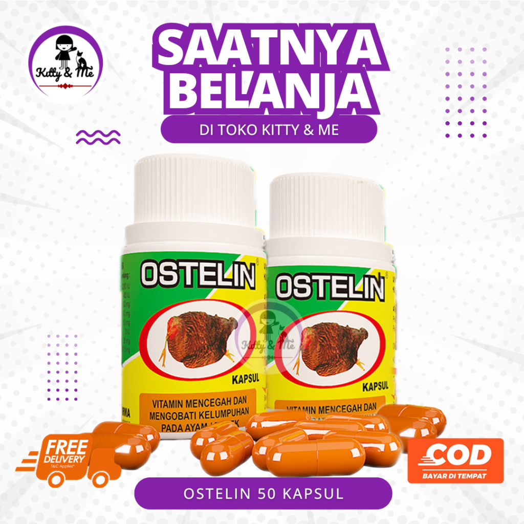 OSTELIN 50 KAPSUL - Cegah & Obati Kelumpuhsn Pada Ayam Bebek - Obat Ayam Lumpuh Ampuh