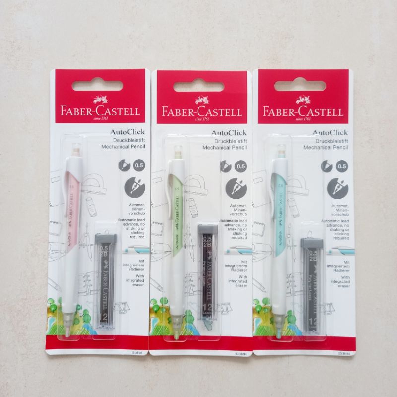 

[ ECER MURAH ] Pensil Mekanik Mechanical Pencil 0.5 mm Faber Castell AutoClick