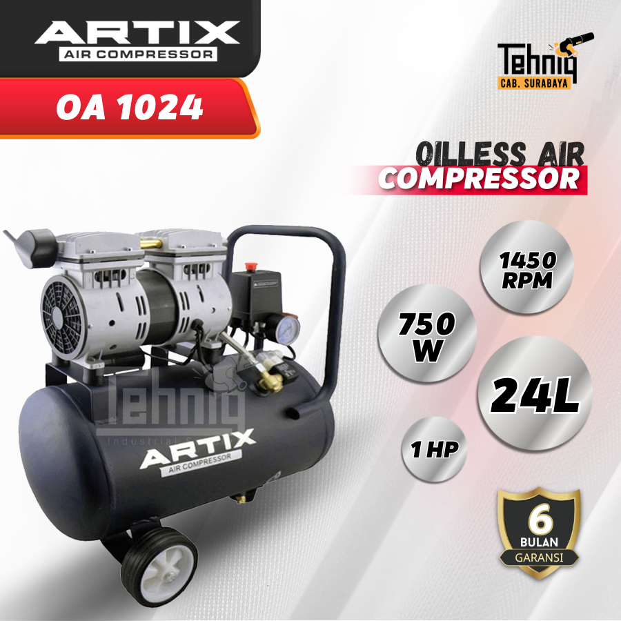 Mesin Kompresor Angin Oilless Artix OA 1024 OA1024 1 HP