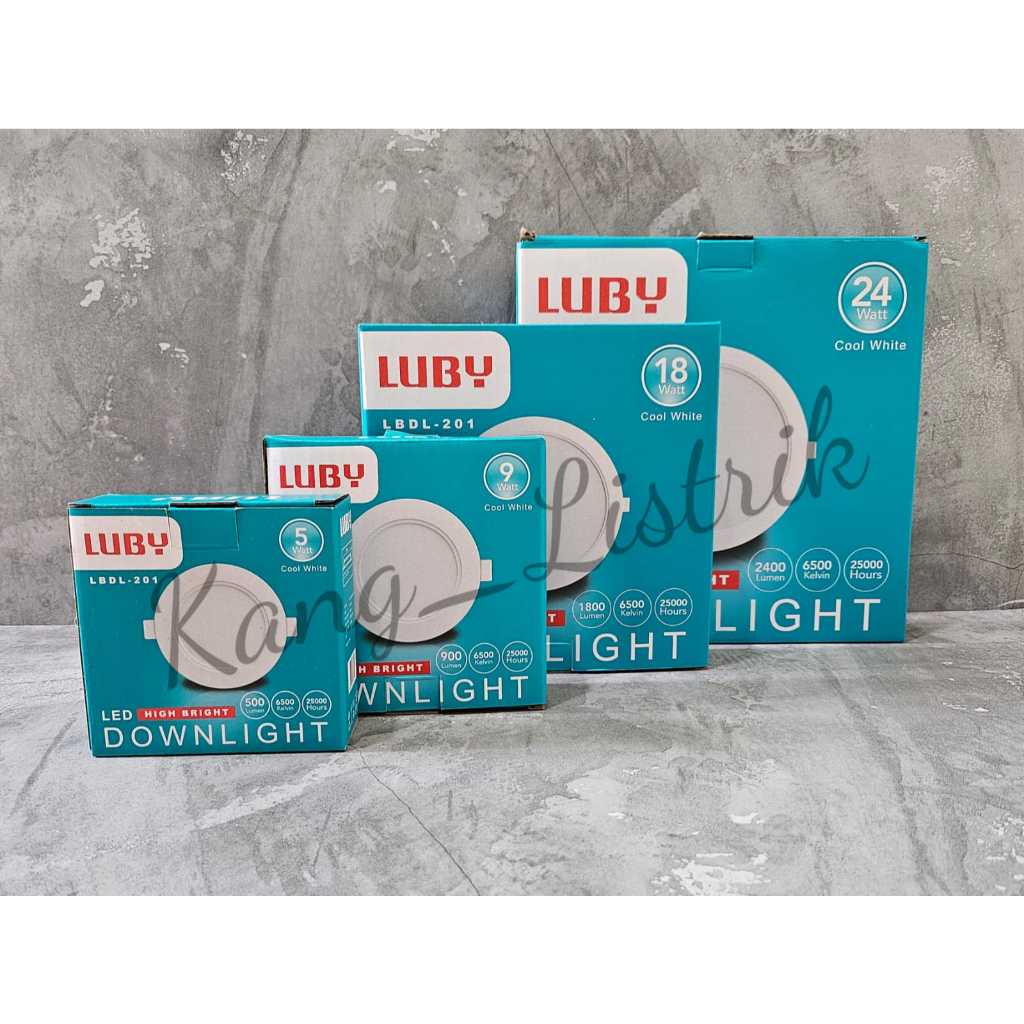 LUBY LBDL-201 LAMPU DOWNLIGHT LED PANEL LUBY SLIM COB BULAT INBOW DIBOBOK 5W 9W 12W 18W 24W LUBY LBD