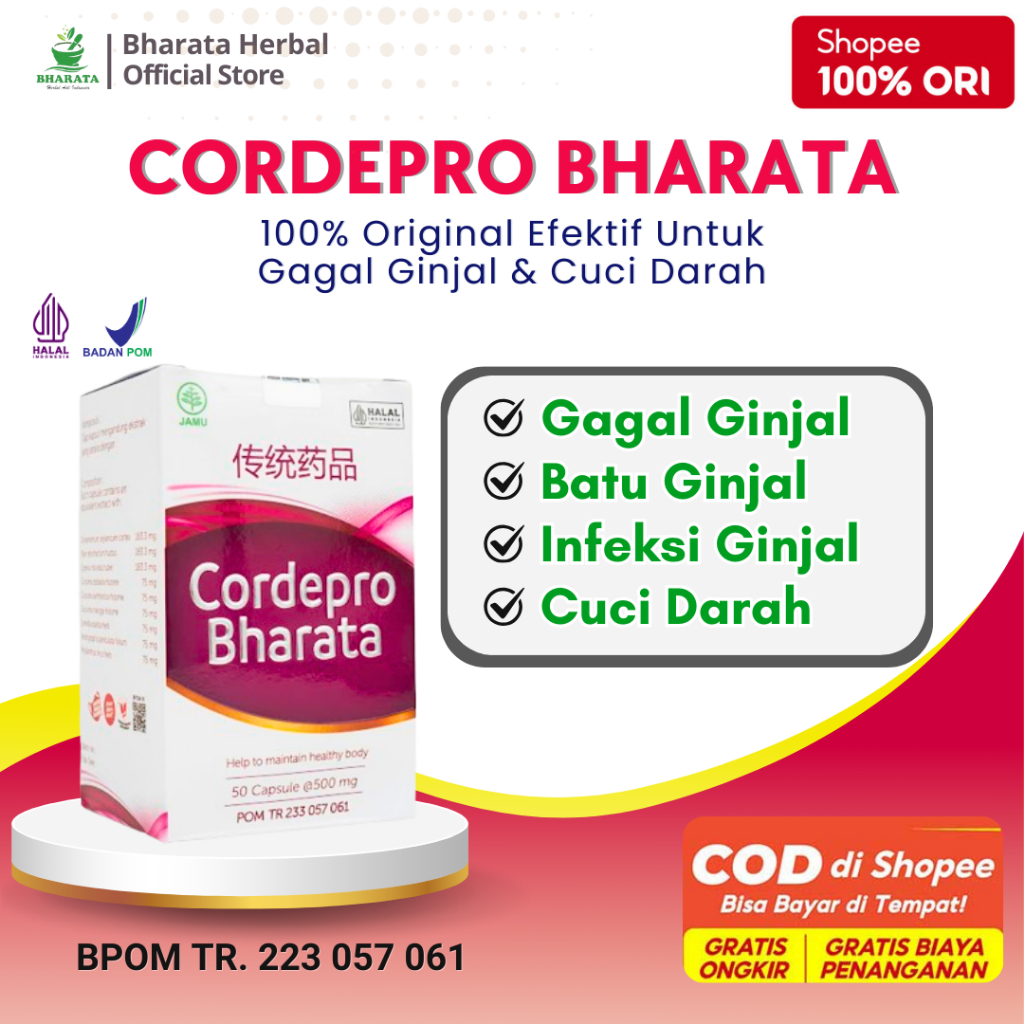 Cordepro Bharata Original - Obat Gagal Ginjal Obat Batu Ginjal Ginjal Batu Empedu - Obat Cuci Darah