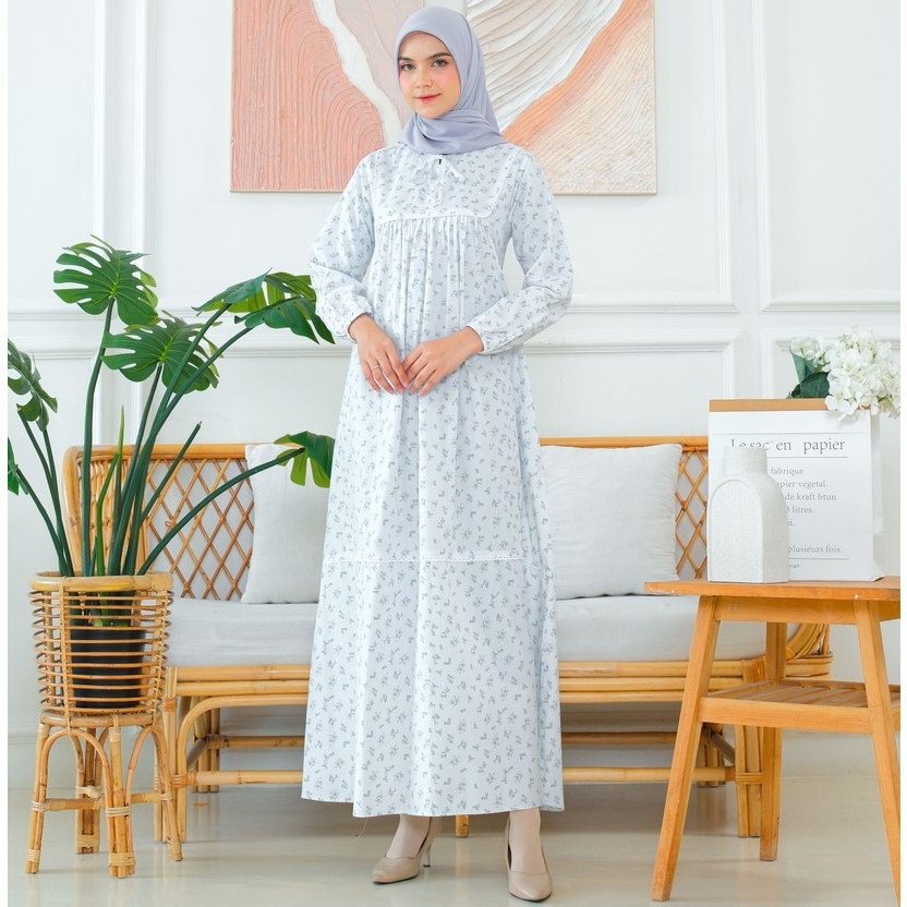 RILLEY - Gamis Edwina | Dress Panjang Muslim Wanita | Gamis Wanita Terbaru Bahan Poplin