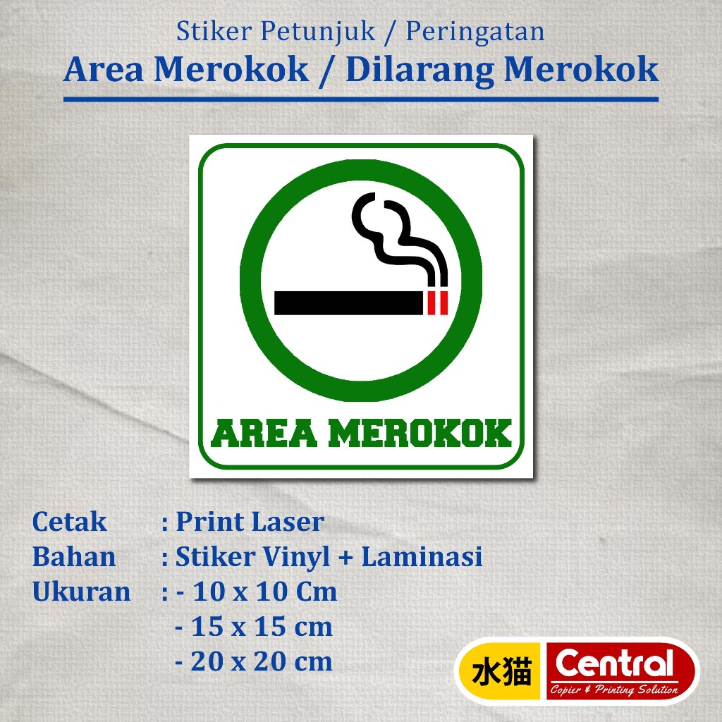 

stiker dilarang merokok/area merokok