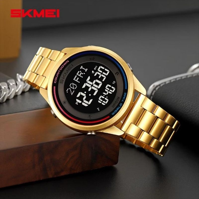 SKMEI Jam Tangan Digital Pria Wrist Hitam gold