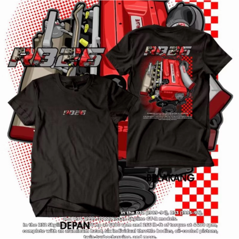 Kaos Mobil Mesin RB26 GTR Legend Kaos Otomotif