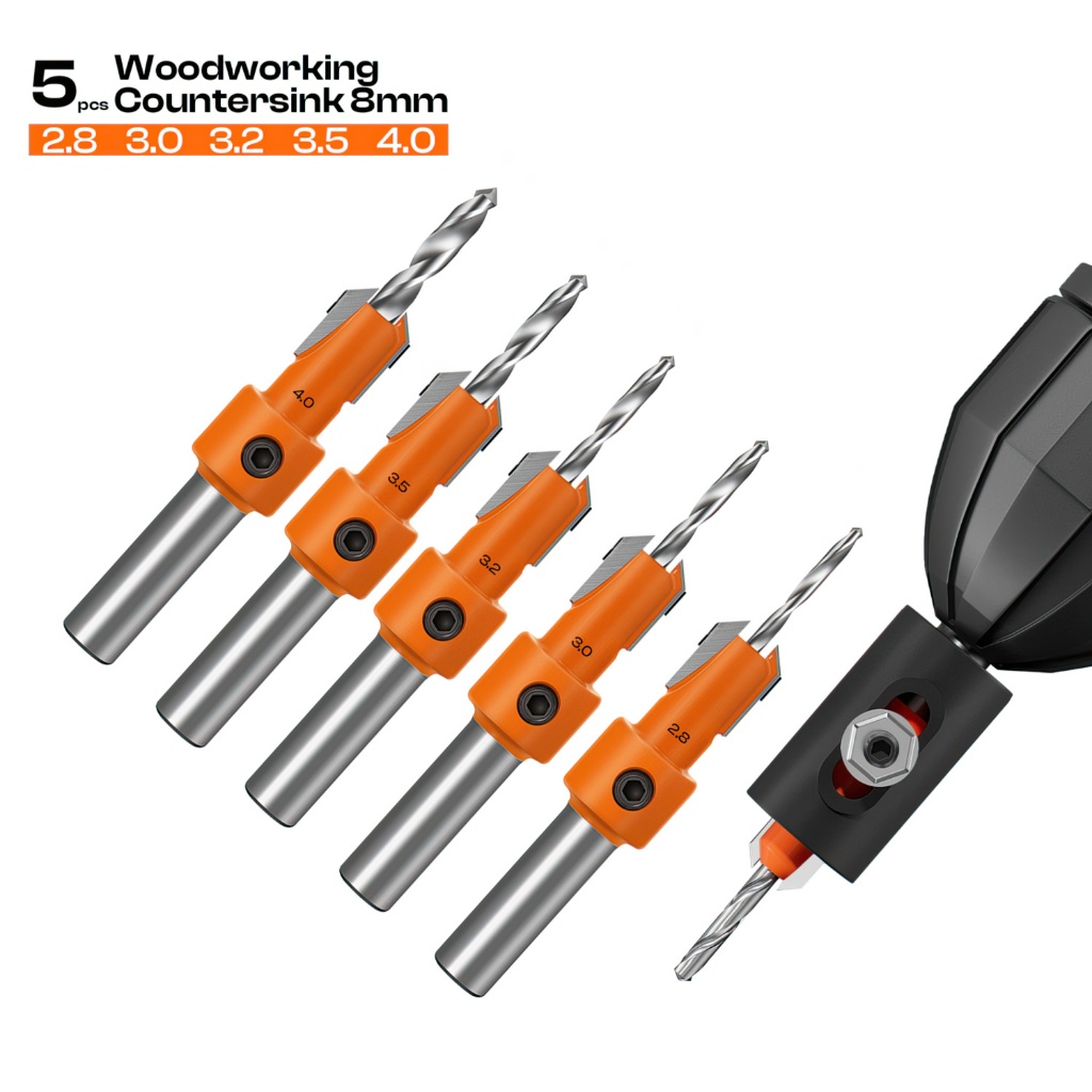 Mata Bor Shanks 8MM Woodworking Countersink HSS 5pcs - 6793