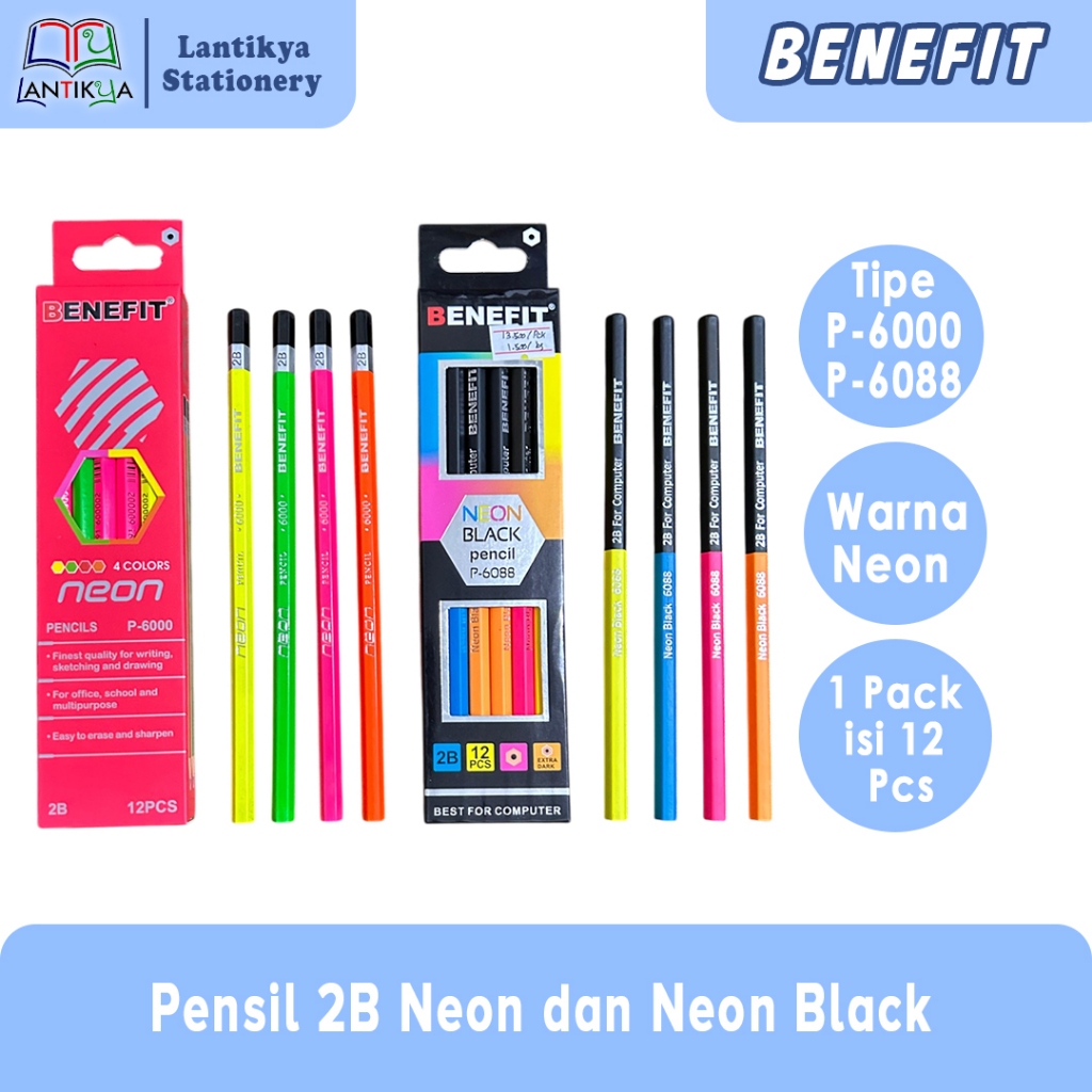 

Pensil Benefit Neon P-6000 Dan P- 6088 - Pencil 2B for computer