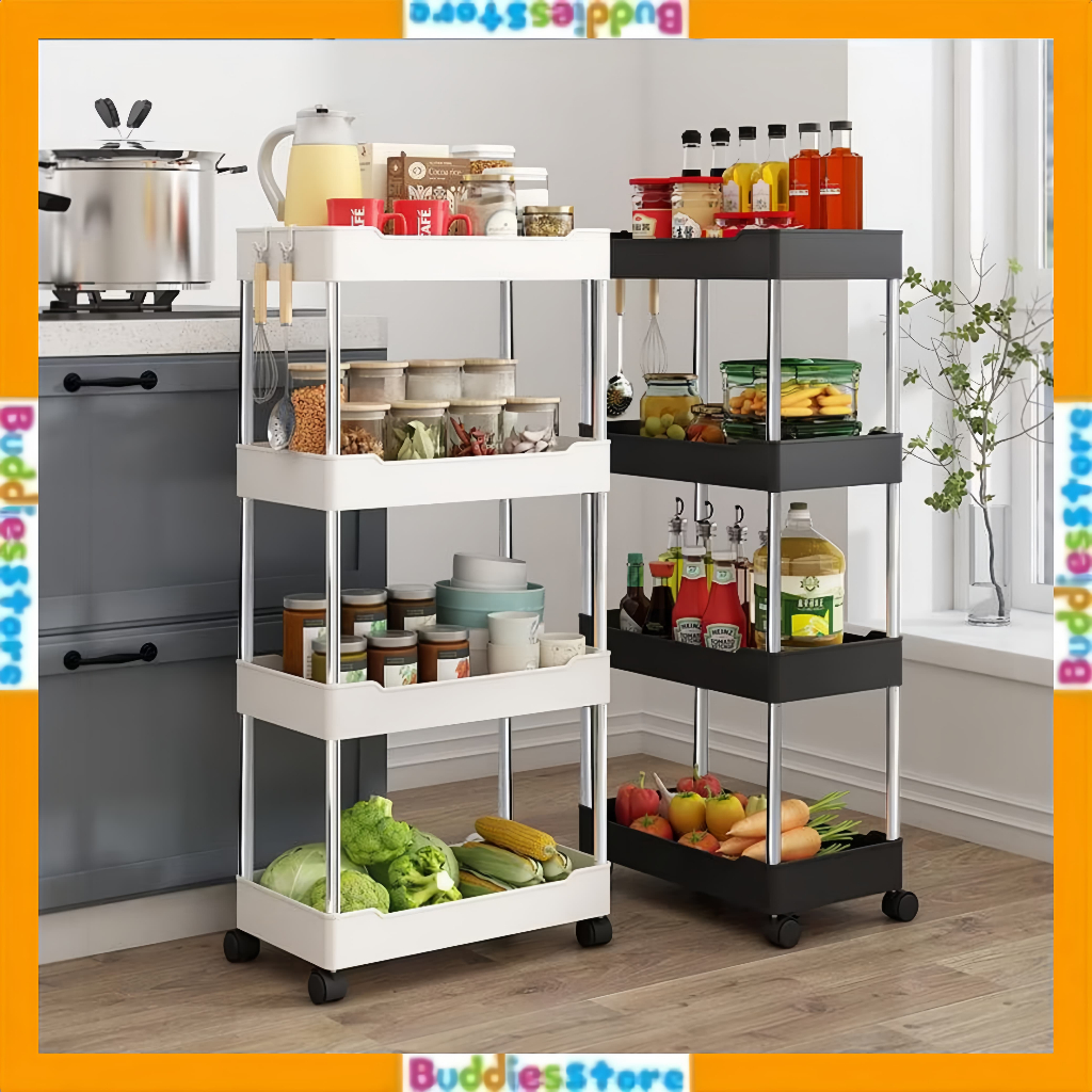 RAK DAPUR 4 SUSUN SERBAGUNA - RAK DAPUR TROLI RODA STAINLESS