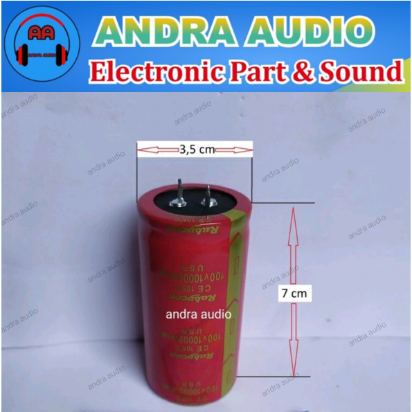elco rubycon 10000uf/100v merah / red edition / original USR kwalitas bagus