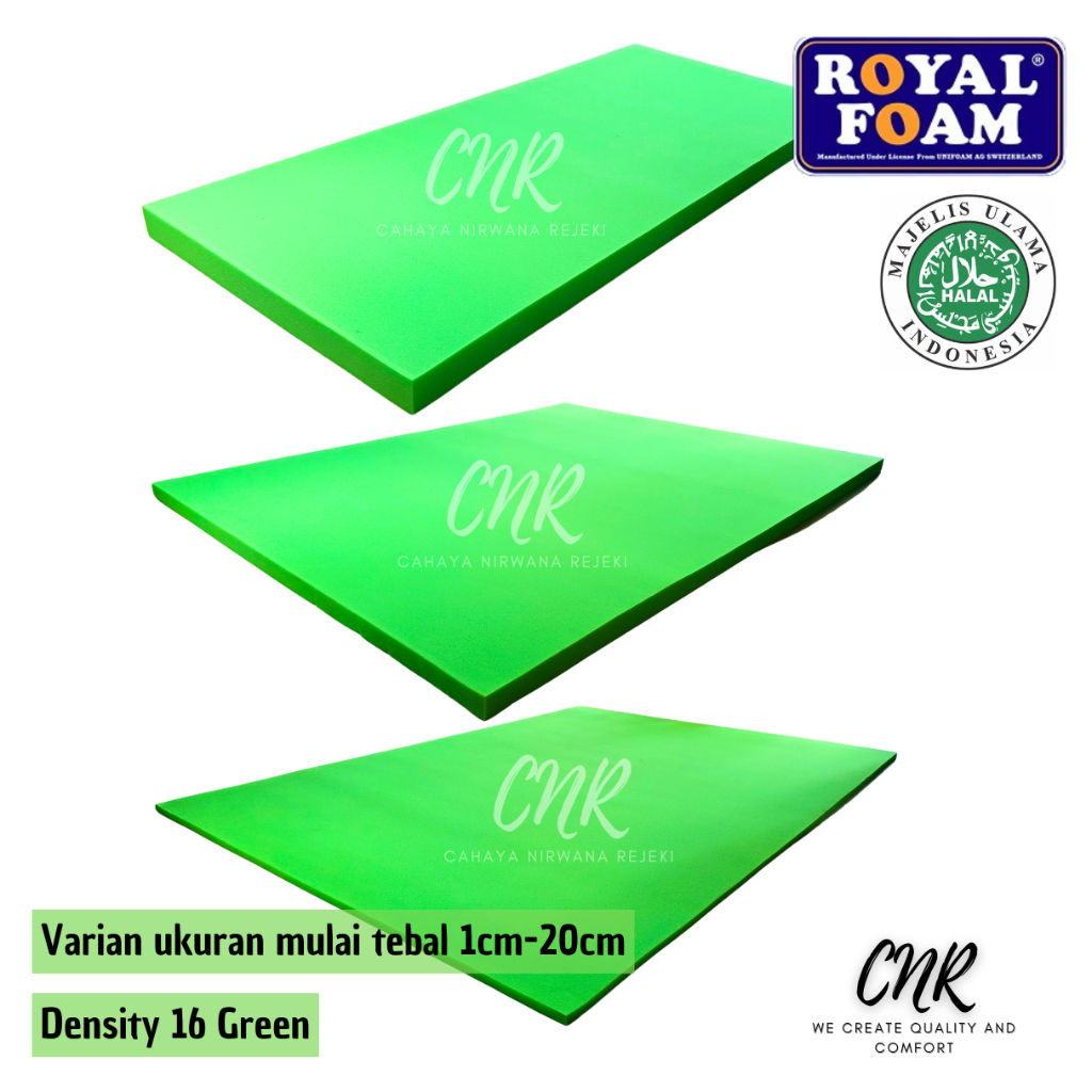 RB Busa lembaran busa royal foam density 16, busa yellow/green tebal 2cm, 3cm, dan 5 cm, busa untuk