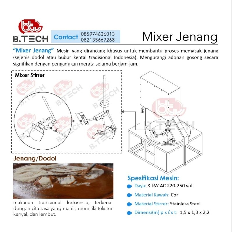 Mesin Mixer Jenang / Dodol